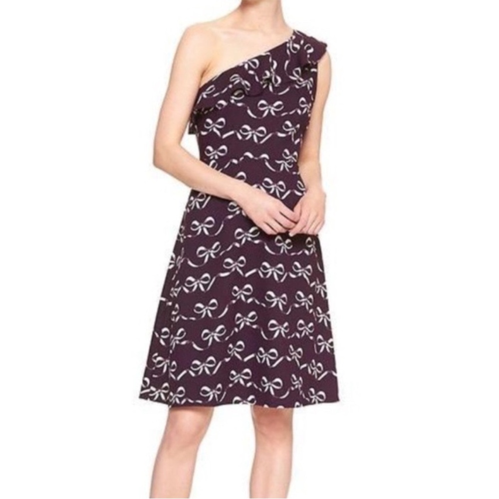 Banana republic One-Shoulder Dress with Bow Pattern